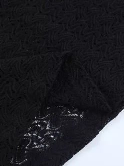 Robe longue moulante à col en V pour femme - Noire sexy à volants et découpes - Tenue idéale pour les fêtes et mariages de printemps 2026