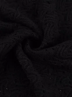 Robe longue moulante à col en V pour femme - Noire sexy à volants et découpes - Tenue idéale pour les fêtes et mariages de printemps 2026