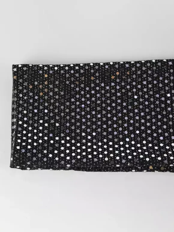 Robe longue moulante à sequins scintillants et froncés pour femme - Robe noire à col bateau et manches longues - Soirée de gala du printemps 2026