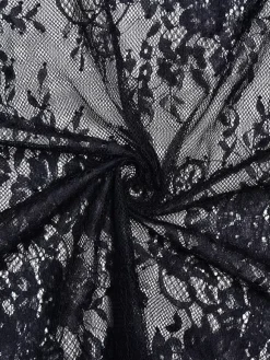 Robe longue noire sans manches à col rond bicolore Daily Dresses pour femme
