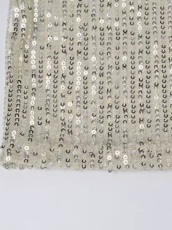 Robe longue nuisette à sequins scintillants pour femme - Robe moulante glamour à fines bretelles - Soirée en boîte de nuit printanière 2026