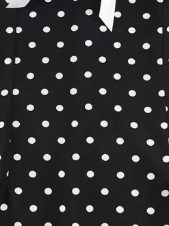 Robe longue à pois pour femme - Robe crayon moulante noire vintage à col Claudine - Idéale pour une soirée d'été (2026)