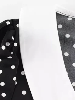 Robe longue à pois pour femme - Robe crayon moulante noire vintage à col Claudine - Idéale pour une soirée d'été (2026)