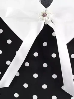 Robe longue à pois pour femme - Robe crayon moulante noire vintage à col Claudine - Idéale pour une soirée d'été (2026)