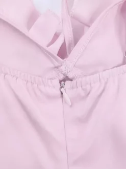 Robe longue rose pâle pour femme - Élégante robe à volants col en V et n艙ud sur le devant - Robe de plage d'été style coquette 2026