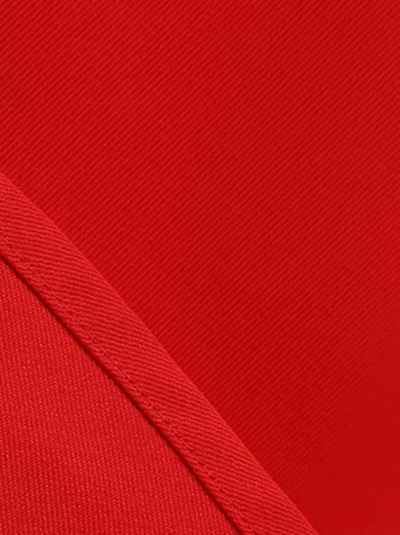 Robe longue rouge sans manches à col Claudine et coupe trapèze pour femme style vintage chic
