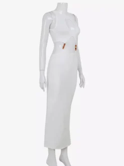 Robe longue sexy sans manches à découpes pour soirée 2026