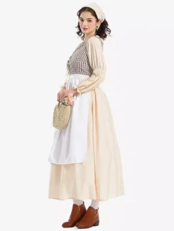 Robe médiévale Renaissance pour femme déguisement de servante villageoise
