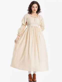 Robe médiévale Renaissance pour femme déguisement de servante villageoise