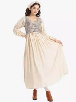 Robe médiévale Renaissance pour femme déguisement de servante villageoise