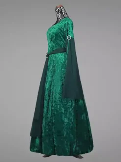 Robe médiévale Renaissance pour femme robe longue à lacets réglables style rétro irlandais costume d'Halloween