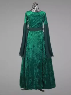 Robe médiévale Renaissance pour femme robe longue à lacets réglables style rétro irlandais costume d'Halloween