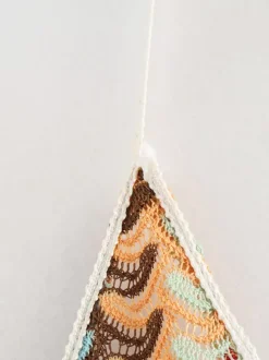 Robe midi dos nu en crochet color block pour femme style bohème chic