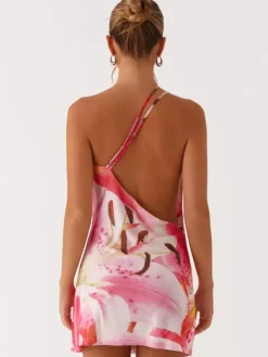 Robe midi en mousseline imprimée à fleurs bretelles chics col sans manches idéale pour l'été au quotidien.