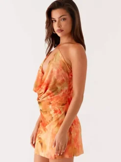 Robe midi en mousseline imprimée à fleurs bretelles chics col sans manches idéale pour l'été au quotidien.