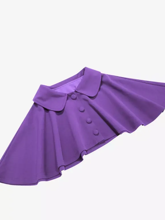 Robe midi vintage années 50 avec cape pour femme coupe trapèze style patineuse - Idéale pour une soirée rétro d'été 2026