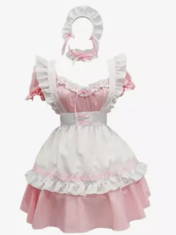 Robe Mignonne Lolita Robe à manches courtes en polyester