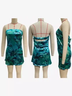 Robe mini bustier imprimée florale pour femme - Robe fourreau dos nu sexy - Idéale pour une fête d'été à la plage 2026