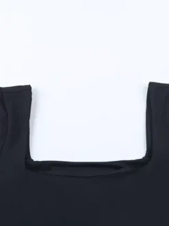 Robe mini à col carré et n艙ud papillon pour femme - Manches longues noires contrastées et élégantes - Style Audrey - Tenue de soirée printemps 2026