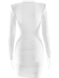 Robe mini froncée moderne à décolleté en V profond pour femme 2026