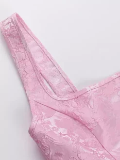 Robe mini Jacquard Coquette pour femme - Barbiecore avec grand n艙ud dans le dos sans manches coupe trapèze - Tenues de fête d'anniversaire d'été 2026