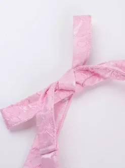 Robe mini jacquard dos nu à col halter pour femme - Robe patineuse trapèze dos nu avec grands n艙uds - Fête d'anniversaire d'été 2026