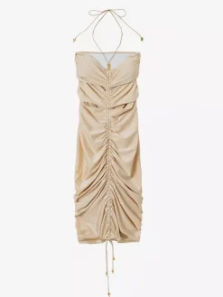 Robe moulante dos nu sexy à découpes pour femme tenue de club mi-longue 2026