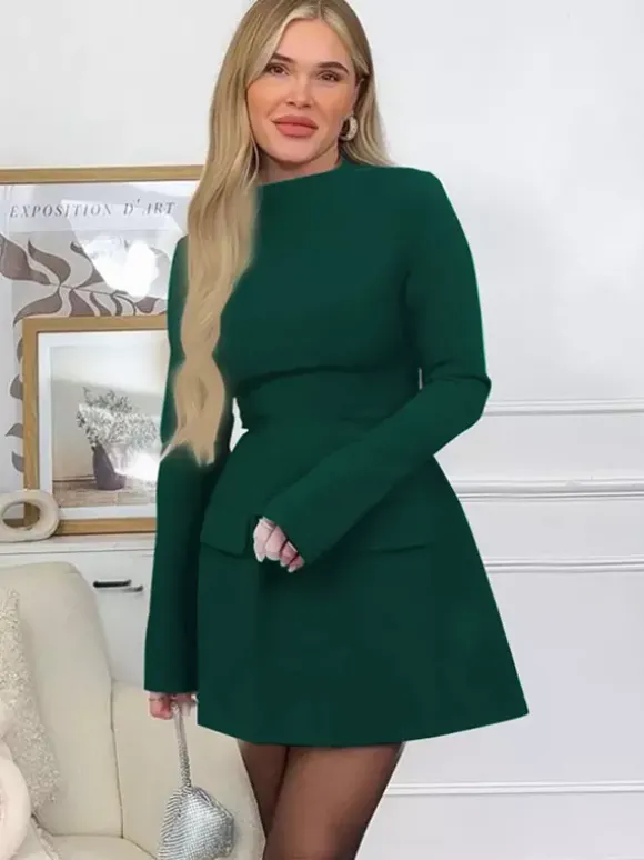 Robe moulante minimaliste à manches longues pour femme 2026
