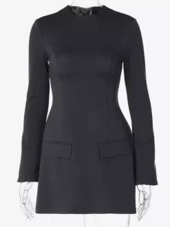 Robe moulante minimaliste à manches longues pour femme 2026