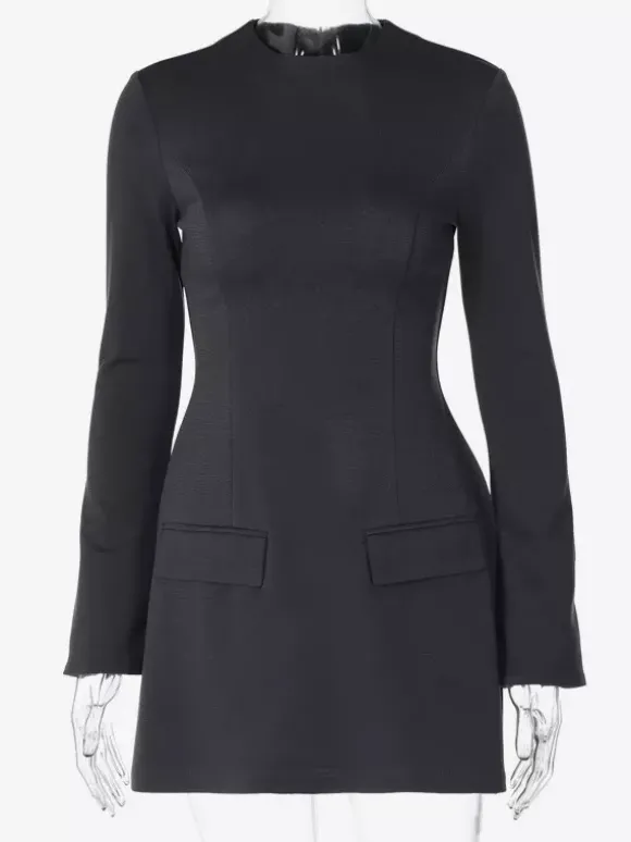 Robe moulante minimaliste à manches longues pour femme 2026