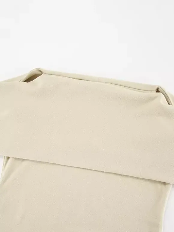 Robe moulante à épaules dénudées coupe ajustée élégante semi-formelle robe longue froncée pour femmes 2026
