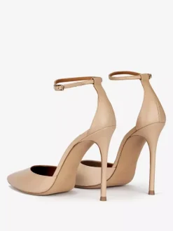Robe noire à talons hauts bout pointu talon aiguille bride à la cheville escarpins