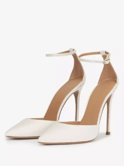 Robe noire à talons hauts bout pointu talon aiguille bride à la cheville escarpins