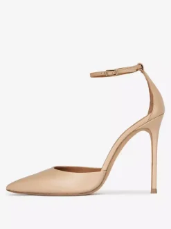 Robe noire à talons hauts bout pointu talon aiguille bride à la cheville escarpins