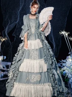 Robe Opéra Costume rétro victorienne rococo en couches volants Costume de Cosplay carnaval