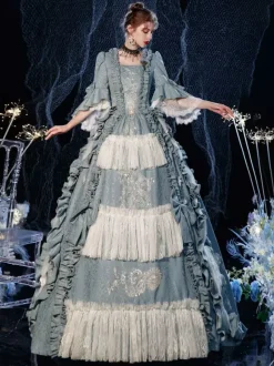 Robe Opéra Costume rétro victorienne rococo en couches volants Costume de Cosplay carnaval