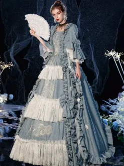 Robe Opéra Costume rétro victorienne rococo en couches volants Costume de Cosplay carnaval
