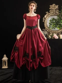 Robe Opéra 18e siècle rétro  Robe Victorienne femmes arc robe de bal robe Robe Marie Antoinette Déguisements Halloween Bourgogne