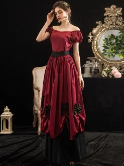 Robe Opéra 18e siècle rétro  Robe Victorienne femmes arc robe de bal robe Robe Marie Antoinette Déguisements Halloween Bourgogne