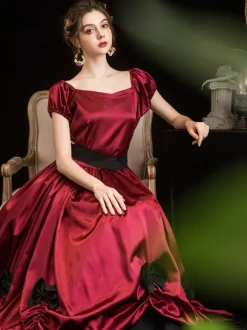Robe Opéra 18e siècle rétro  Robe Victorienne femmes arc robe de bal robe Robe Marie Antoinette Déguisements Halloween Bourgogne
