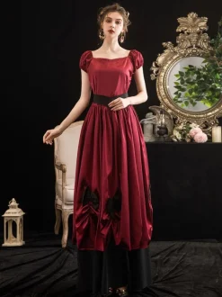 Robe Opéra 18e siècle rétro  Robe Victorienne femmes arc robe de bal robe Robe Marie Antoinette Déguisements Halloween Bourgogne