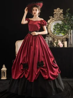 Robe Opéra 18e siècle rétro  Robe Victorienne femmes arc robe de bal robe Robe Marie Antoinette Déguisements Halloween Bourgogne