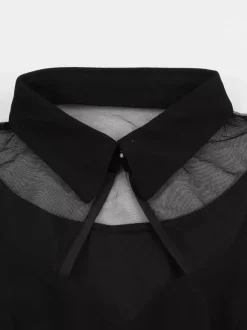 Robe patineuse trapèze à encolure ajourée et patchwork en résille pour femme 2026