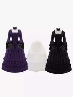 Robe Renaissance victorienne costume médiéval vintage vêtements d'Halloween gothiques pour femmes