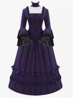 Robe Renaissance victorienne costume médiéval vintage vêtements d'Halloween gothiques pour femmes