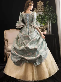 Robe Robe Rococo Rétro  Robe Victorienne Femmes Imprimé Floral Robe Marie Antoinette Costume Mascarade Robe De Bal Robe Déguisements Halloween Carnaval