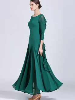 Robes de danse de salon pour femmes robes d'entraînement de valse tango flamenco élastiques