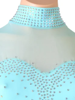 Robes de danse latine Aqua femmes frange strass moulante Sexy robe en Polyester Costume de danse