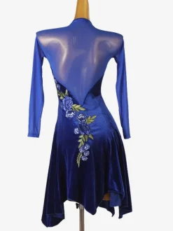 Robes De Danse Latine Bleu Royal Femmes Costume De Danse Pour Danseuse Latine
