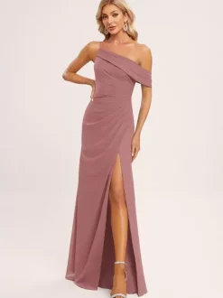 Robes de demoiselle d'honneur trapèze longueur au sol fermeture éclair en mousseline de soie robe de soirée de mariage